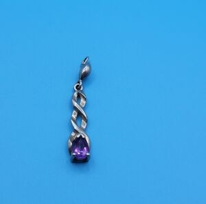 Sterling Silver Crossover Purple Amethyst Necklace Pendant